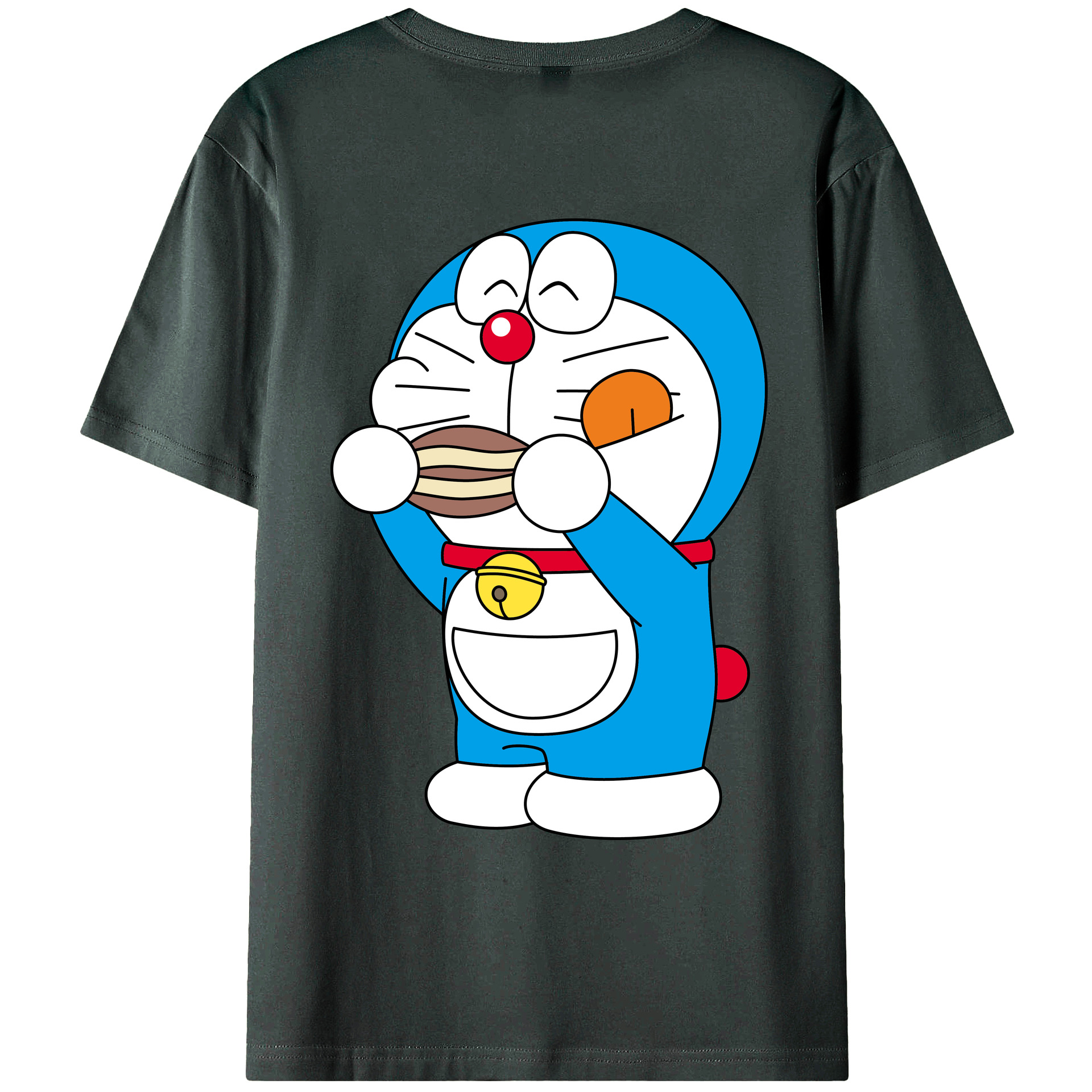 （画像用） ドラえもん Doraemon 綿100％ メンズ半袖Tシャツ（バックプリント） 通気性